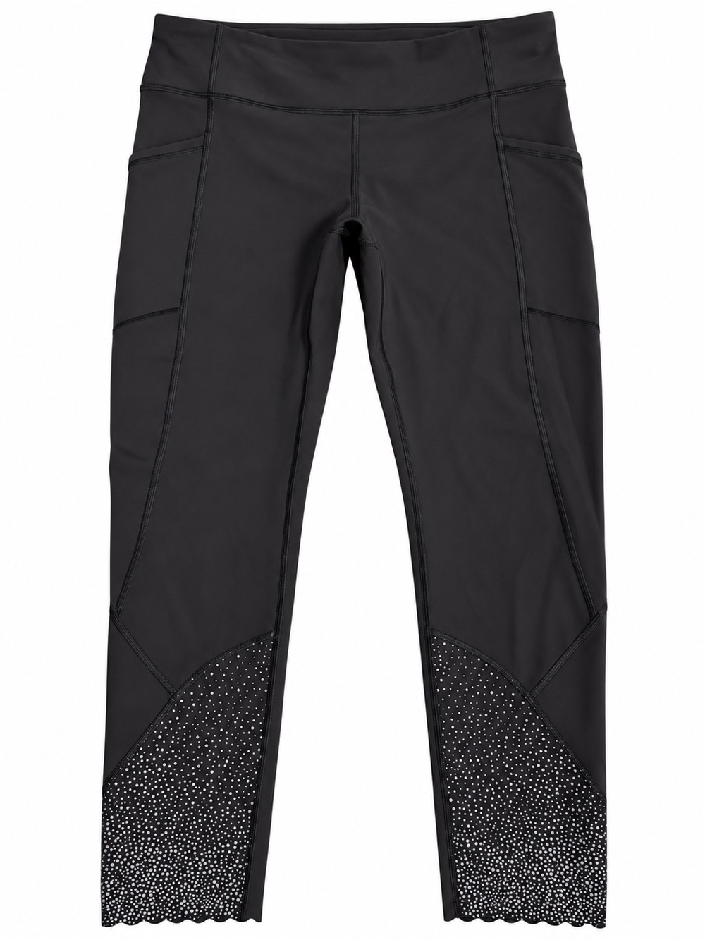Lululemon Pace Rival Crop 22” Black Reflective Leggings Size 12